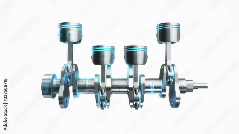 Animation movies of engine pistons on a crankshaft. Animation of seamless loop. Animation movies of engine pistons on a crankshaft. Animation of seamless loop.