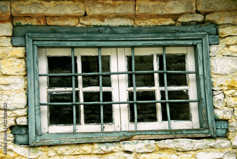 Window security bars, Epirus region, Greece.