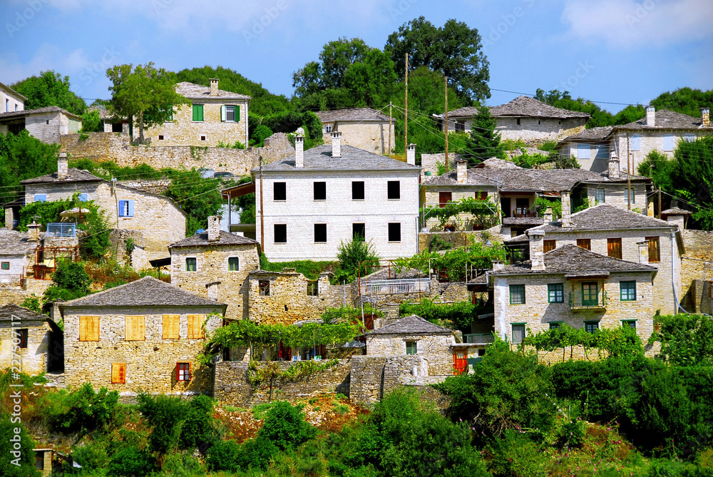 View of Vitsa village, Zagoria area, Ipeiros region, Greece.