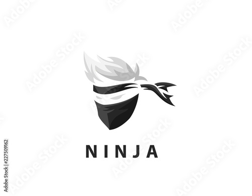 masked ninja spy logo template vector