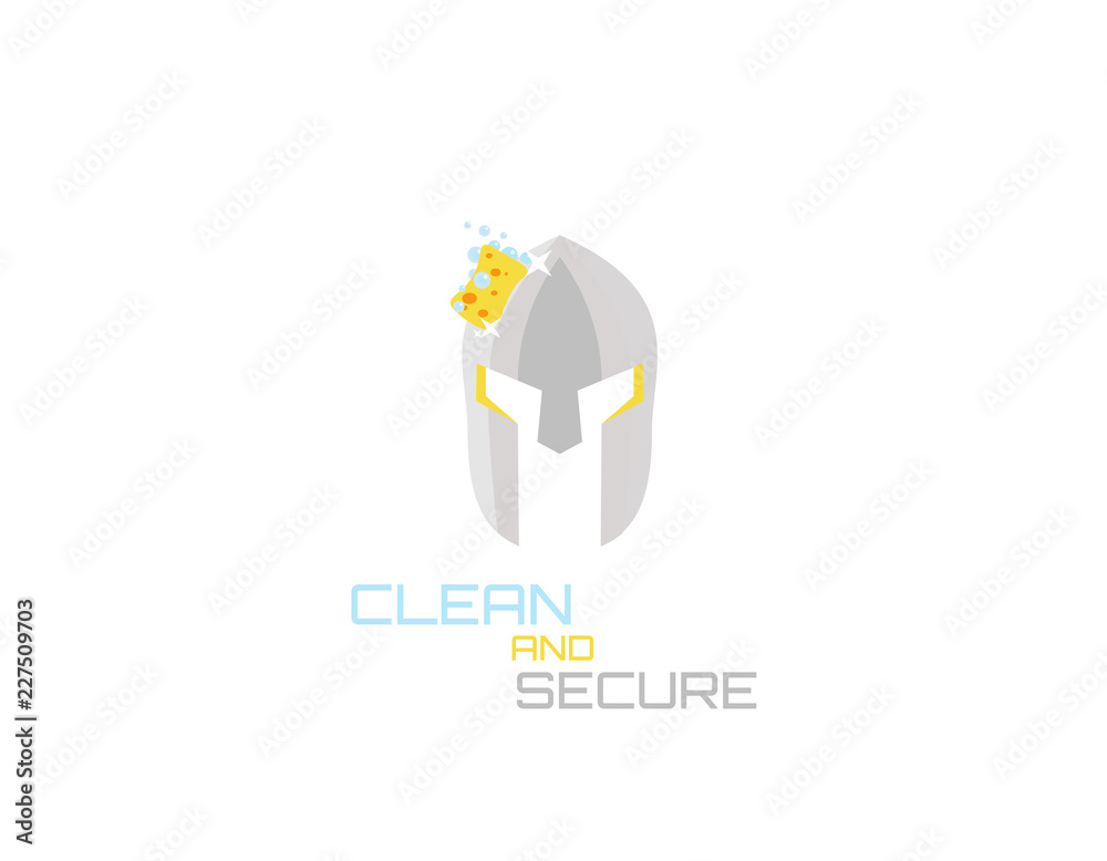 Clean and Secure logo - Wash concept