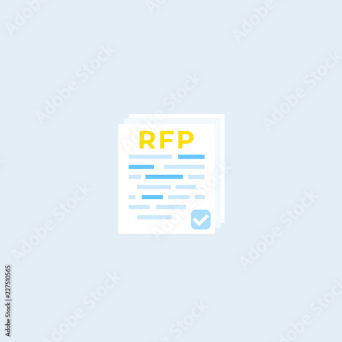 RFP, request for proposal, flat vector icon