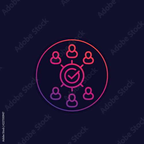 cooperation and coworking line icon