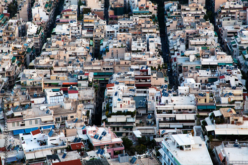 aerial view over Athens from Lycabettus hill