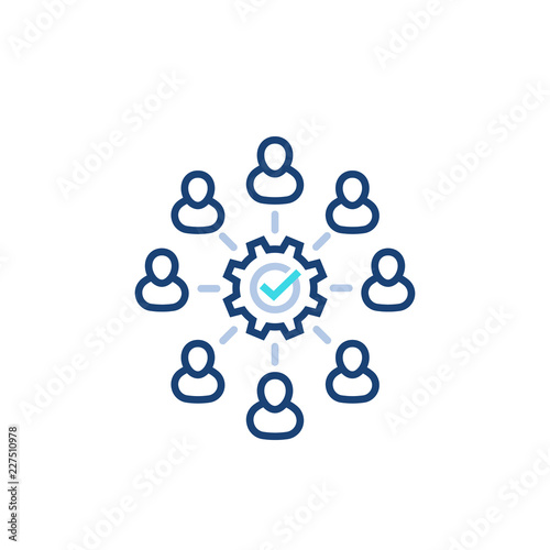 cooperation, coworking, teamwork vector line icon