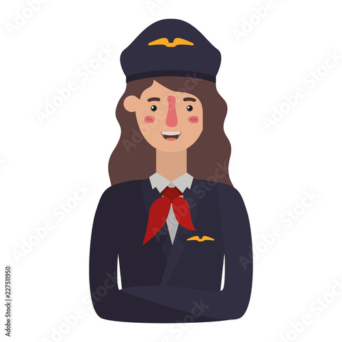young woman pilot avatar character