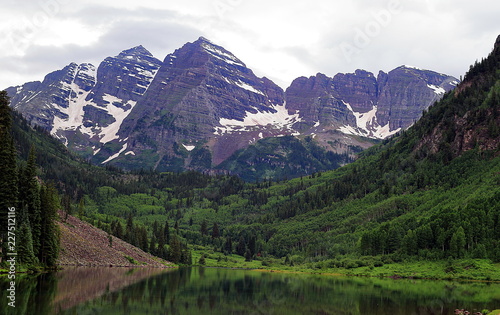 A scenic summer landscape at Maroon Bells Aspen Colorado