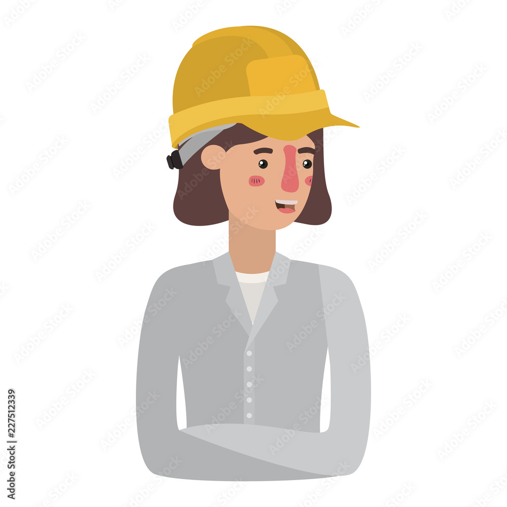 young woman construction avatar character young woman construction avatar character