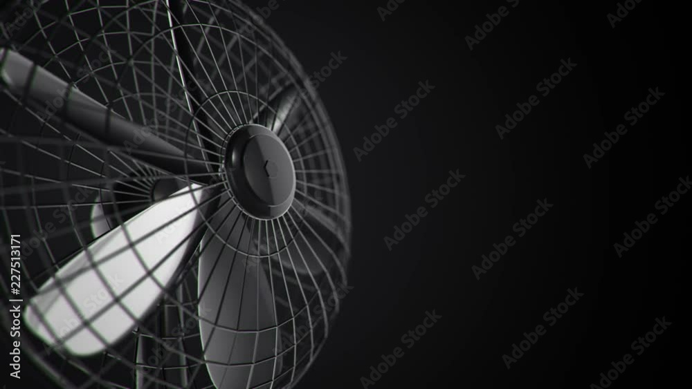 Fan Rotation Animated Animation of rotating fan with close up view. Backdrop of air ...