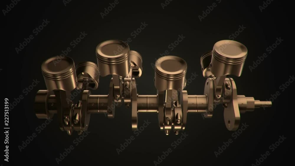 Animation movies of engine pistons on a crankshaft. Animation of seamless loop. Animation movies of engine pistons on a crankshaft. Animation of seamless loop.