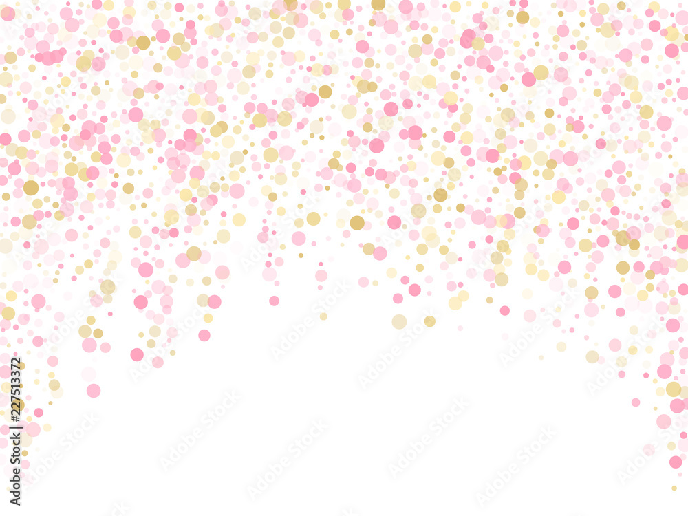 Rose gold confetti decoration for party card. Stock Vector | Adobe Stock