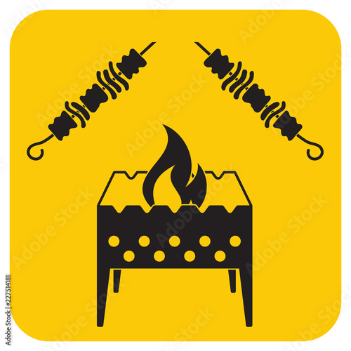 Brazier grill with kebab icon