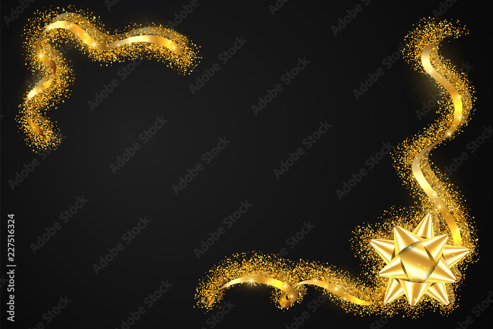 Gold Streamers Set. Golden Serpentine Ribbons, Isolated On Transparent  Background. Decoration For Party, Birthday Celebrate Or Christmas Carnival,  New Year Gift. Festival Decor. Vector Illustration Royalty Free SVG,  Cliparts, Vectors, and Stock