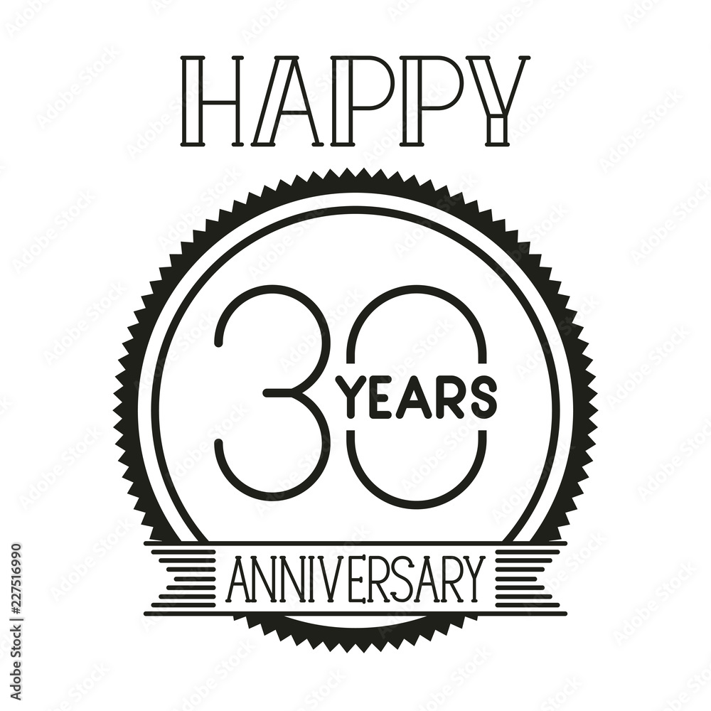 Fototapeta premium number 30 for anniversary celebration card icon