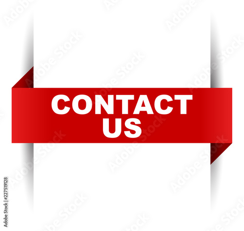red vector banner contact us
