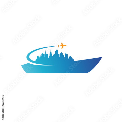 Travel ship aircraft logo
