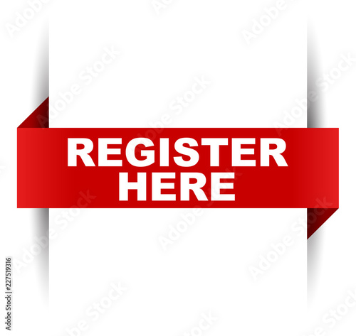 red vector banner register here