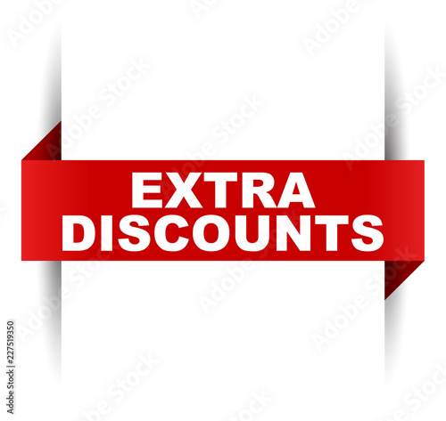 red vector banner extra discounts