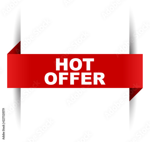 red vector banner hot offer