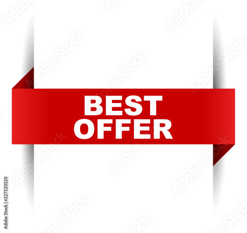 red vector banner best offer