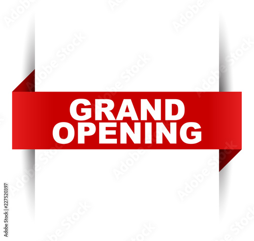 red vector banner grand opening