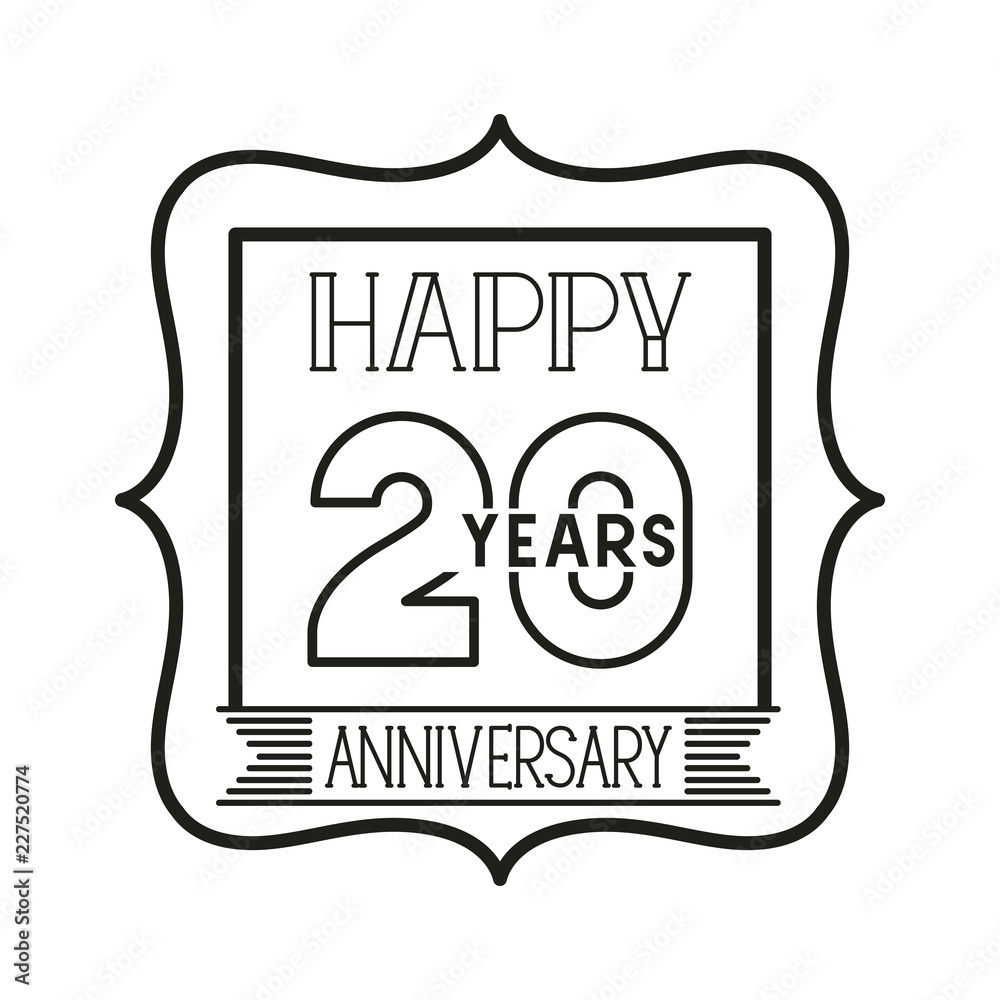 number 20 for anniversary celebration card icon number 20 for anniversary celebration card icon