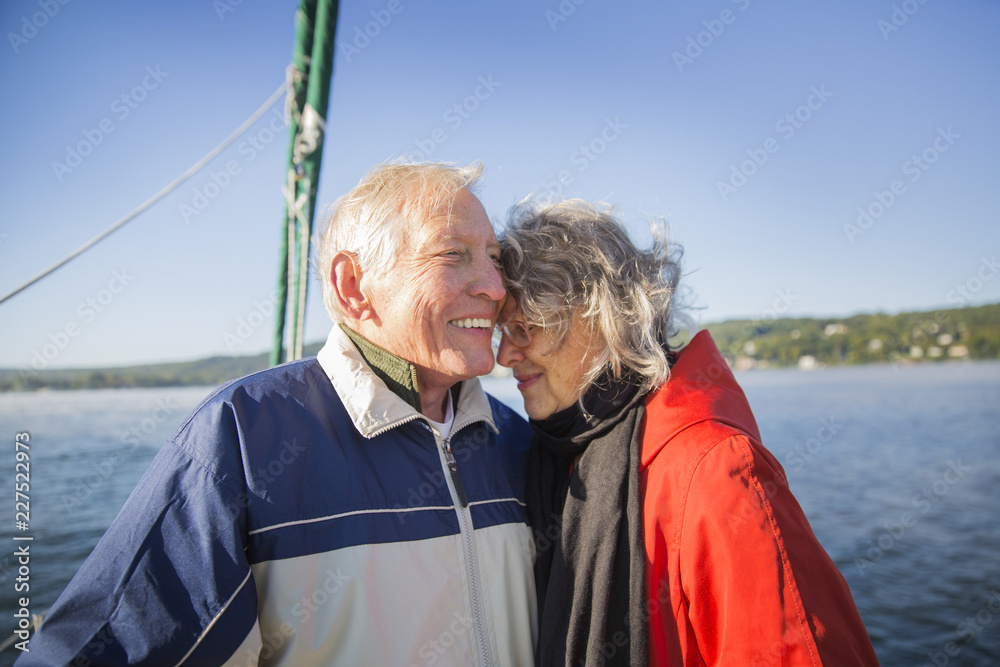 Fototapeta premium Senior couple at yacht