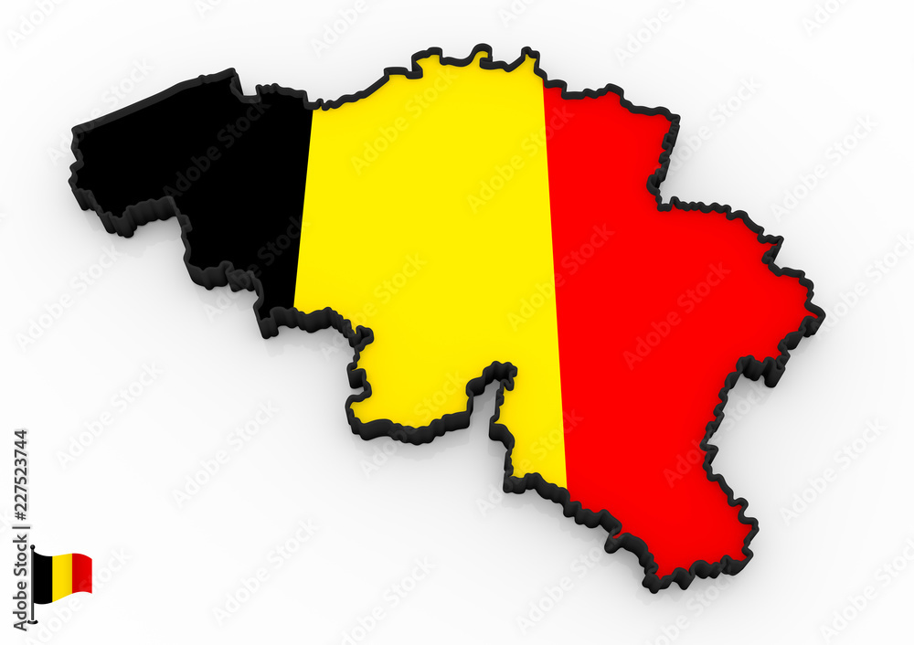 Obraz premium Belgium high detailed 3D map