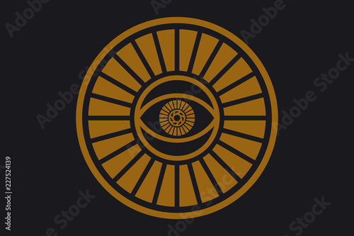 New World Order. Eye of Providence.Conspiracy theory. Masonic and esoteric, religion, spirituality, occultism symbol.All Seeing icon illustration. The symbol of the Illuminati eye.
