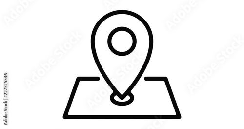 Location line icon motion graphic animation with alpha channel.