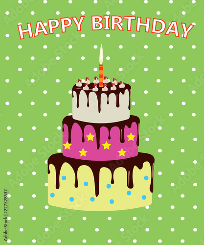 Happy birthday card. vector illustration photo