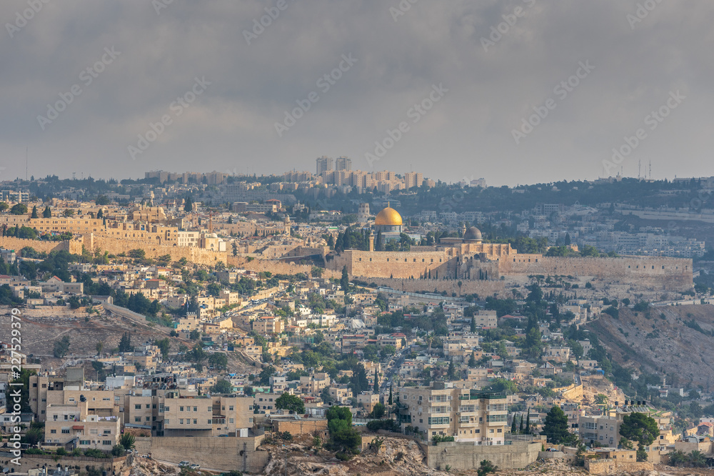 Old City of Jerusalem with beautiful sunlight 