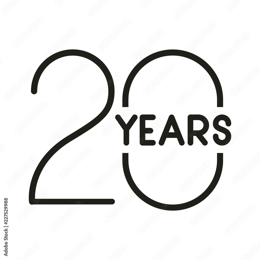 number 20 for anniversary celebration card icon number 20 for anniversary celebration card icon