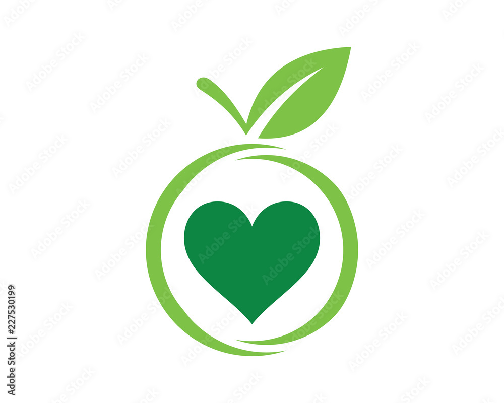 Vector Love Heart Fruits Sign Symbol Icon Logo Design Inspiration Vector Love Heart Fruits Sign Symbol Icon Logo Design Inspiration