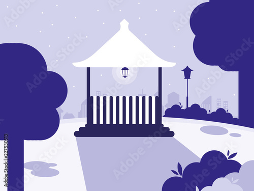 scene park with kiosk isolated icon