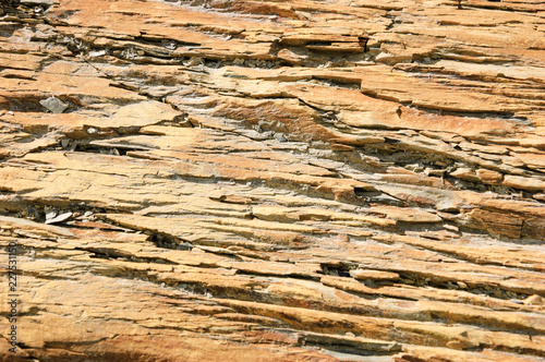 Stone layers of sedimentary rock texture.