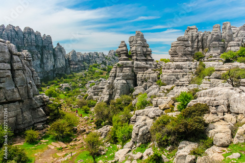Prehistoric rare rock formation formed by under sea erosion, rare rocky landscape from the Jurassic Age, Torcal de Antequera photo