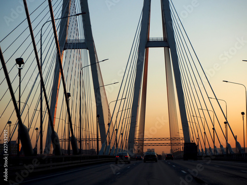 Obukhov bridge at sunset