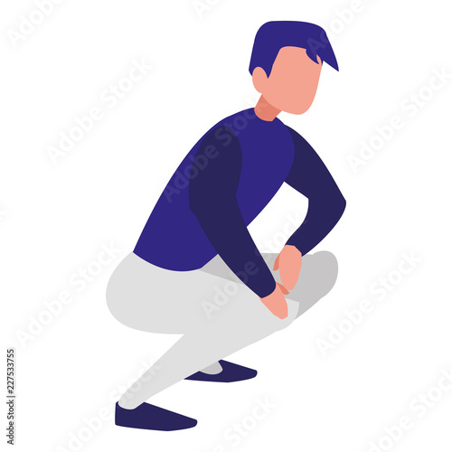 man crouching icon