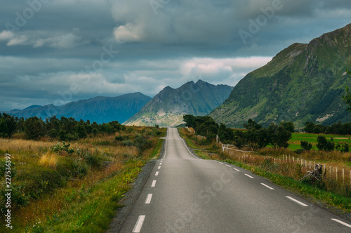 Road in Gimsoya, Lofoten Islands, Norway