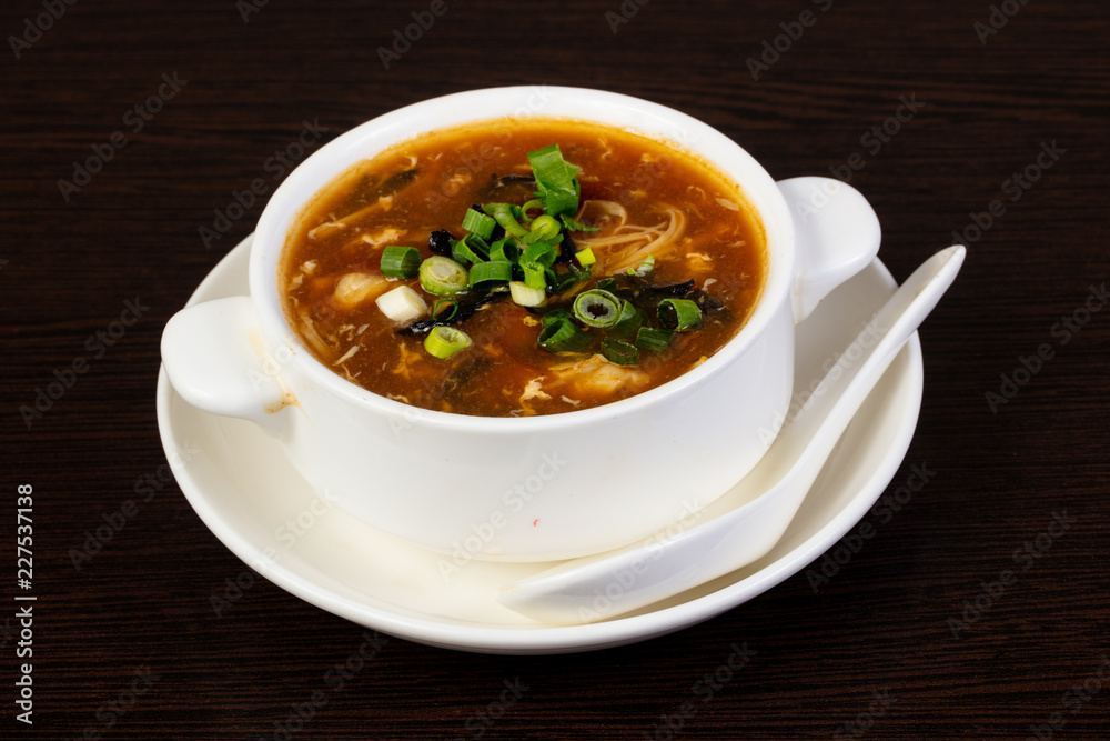 Chinese soup with seafood