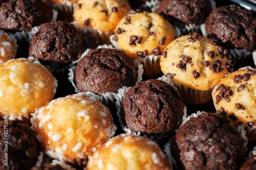 Vászonkép muffins on dessert buffet - muffin closeup -