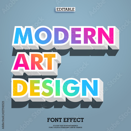 colorfull gradient modern art font