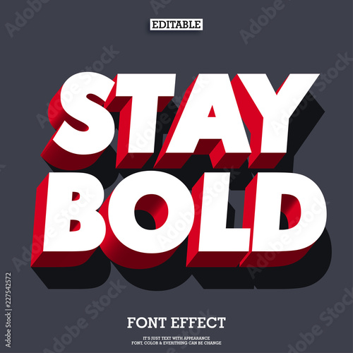 bold and strong 3d red font effect
