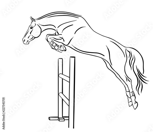 Jumping horse on the loose.