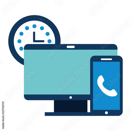 call center computer telehpone clock helpline