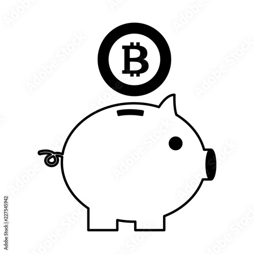 piggy bank cryptocurrency virtual bitcoin fintech