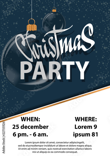 Christmas 2018 Party invitation card for your design.
