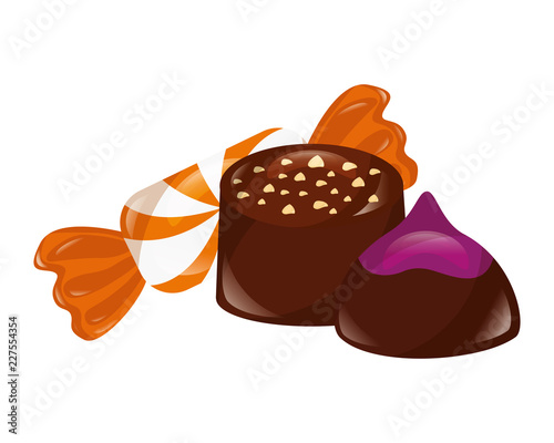 sweet chocolate bonbon and candy