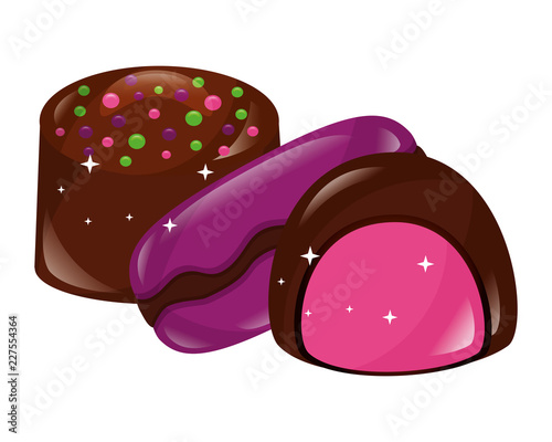 sweet chocolate bonbon macarons stuffed candy